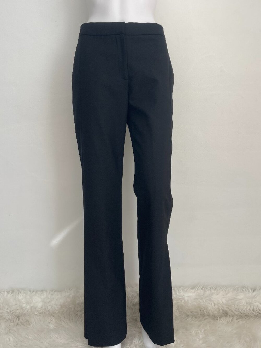 VICTORIA BECKHAM Black Mid-Rise Slack Trouser